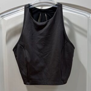 Women's Black High-Neck Crop Tank Top All In Motion